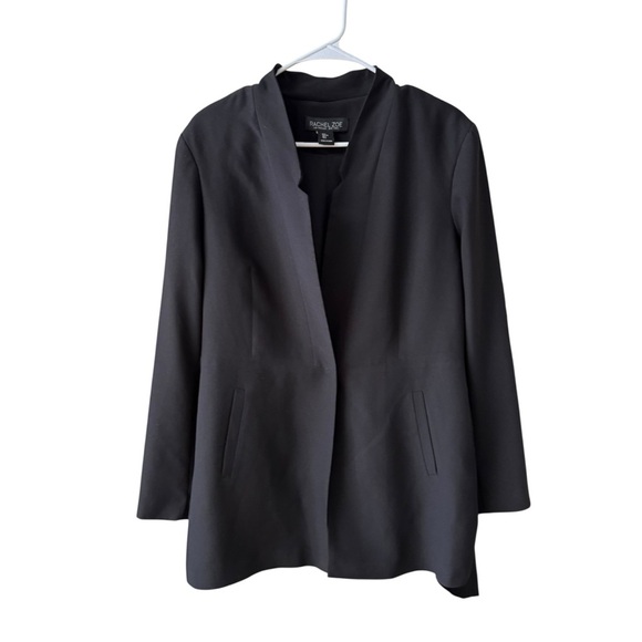 Rachel Zoe 1 Button Blazer Size Lg Black Minimal Office Neutral Closet Staple - Picture 9 of 9